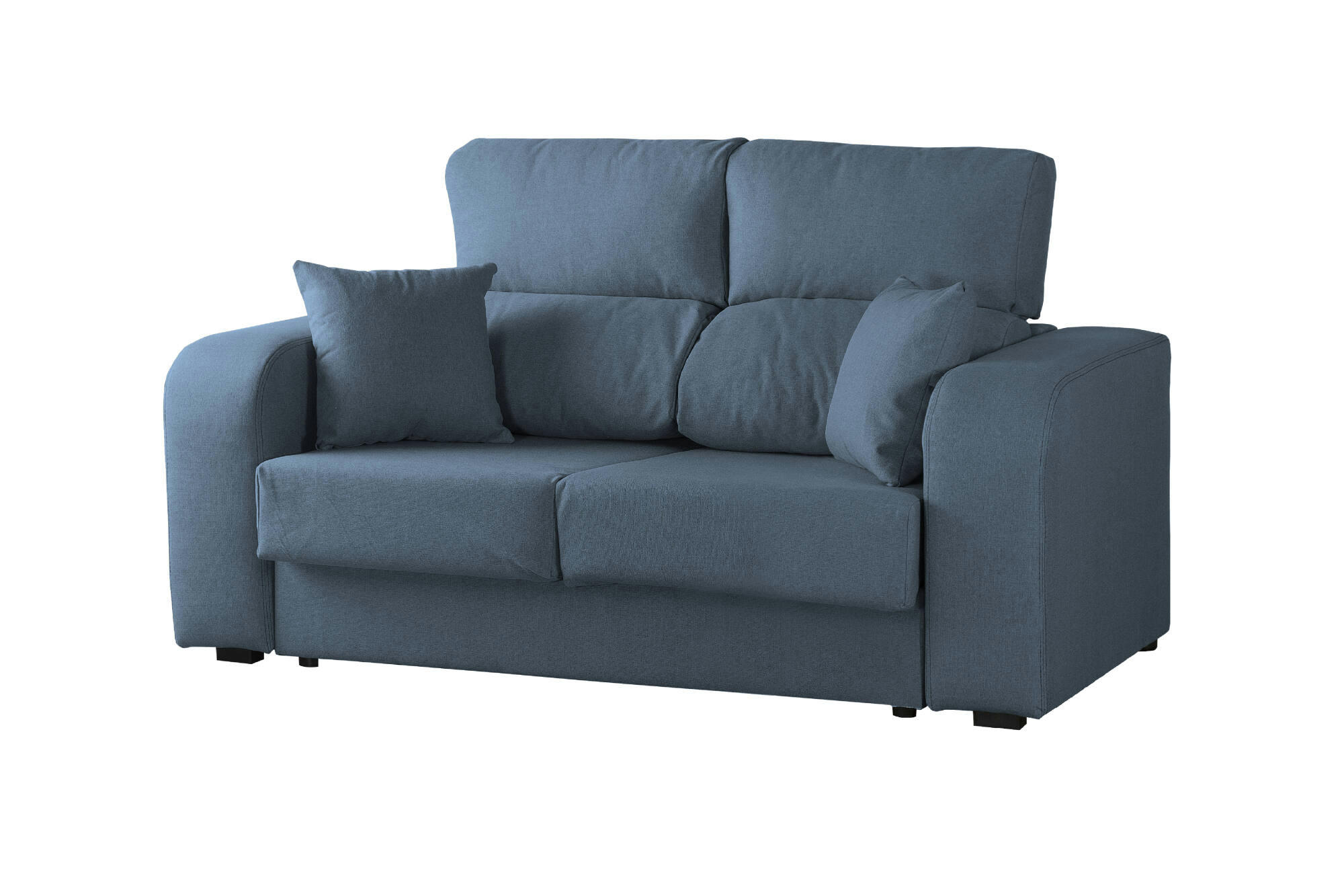 DPAJA - Canapé fixe 3 places en tissu bleu clair