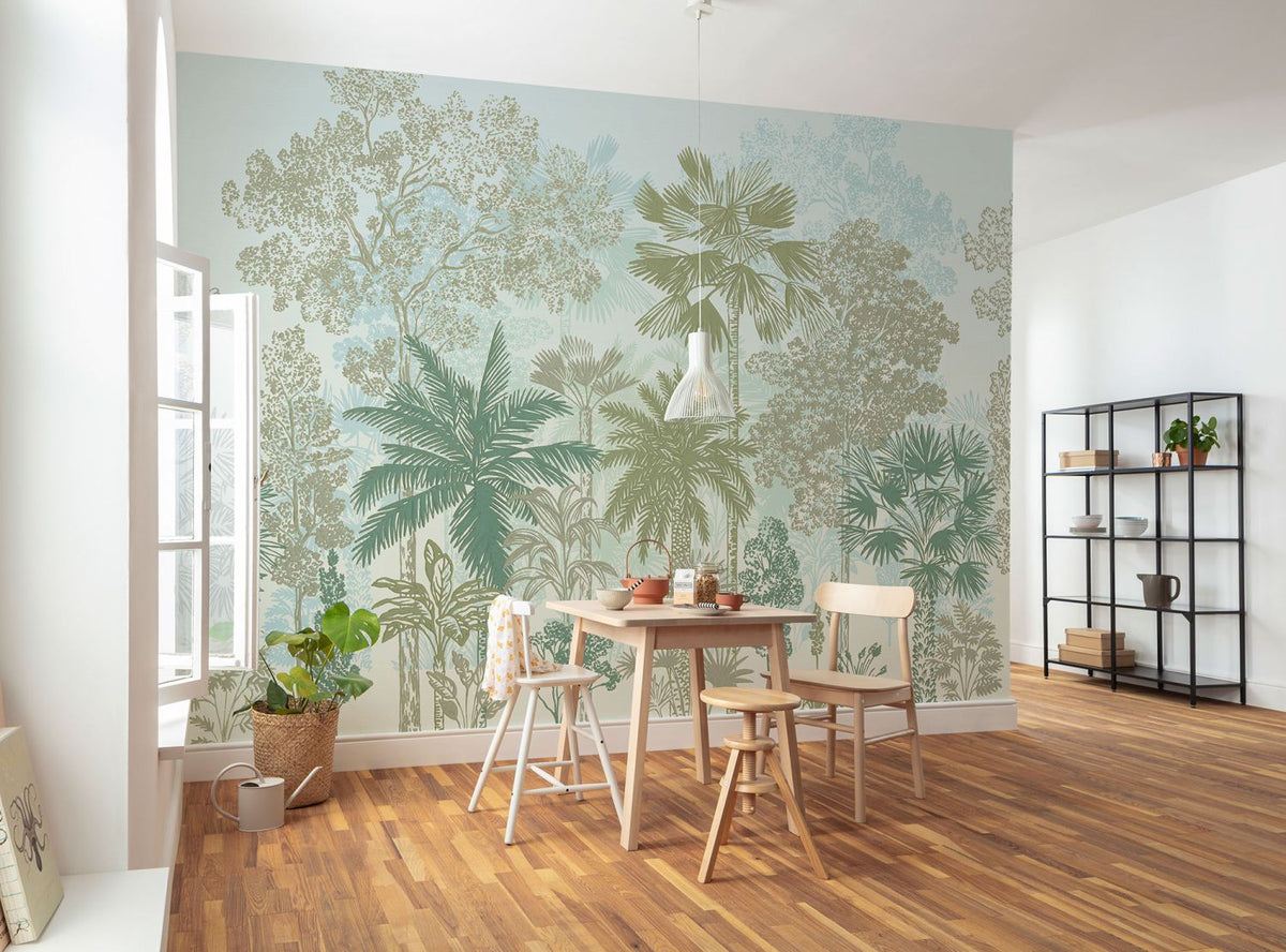 Komar fotobehang palmbomen blauw en groen - 350 x 250 cm - 611217