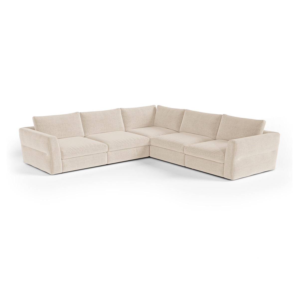 Sia Home - Modulaire panoramische hoekbank NEST - zacht aanvoelende geweven stof 307cm