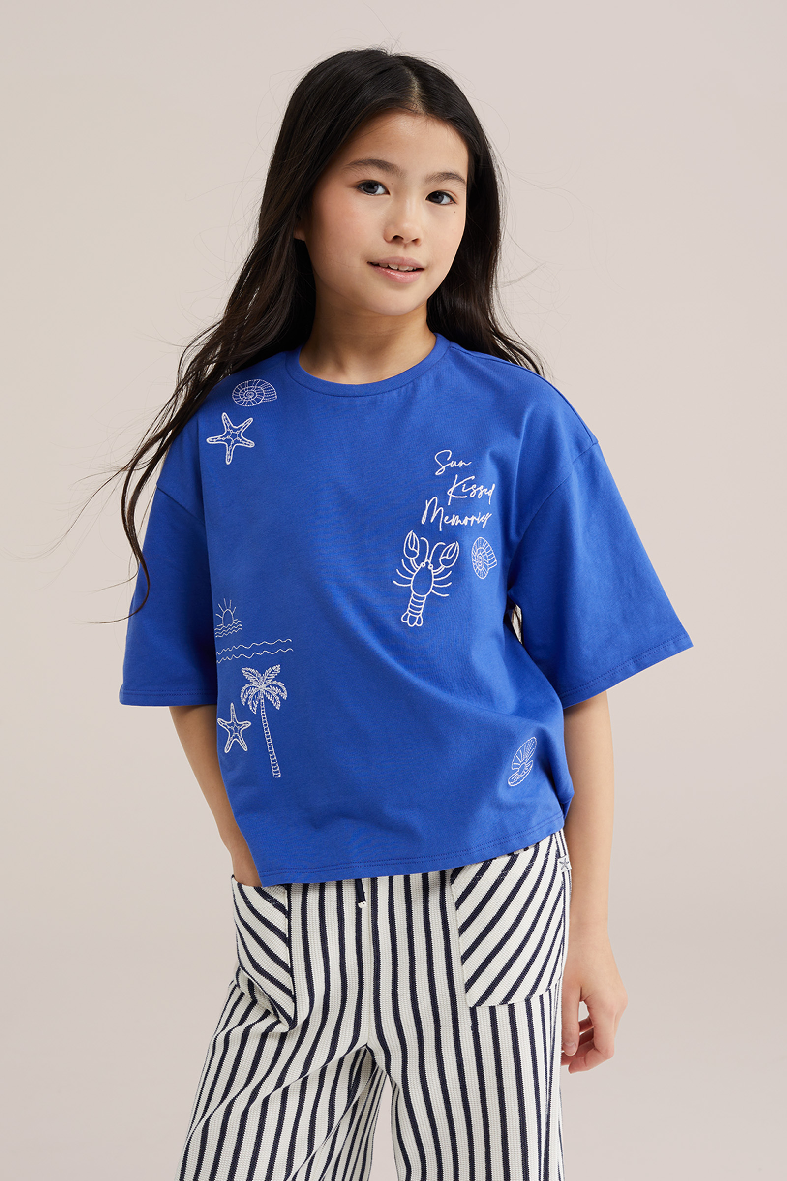Meisjes oversized T-shirt met embroidery