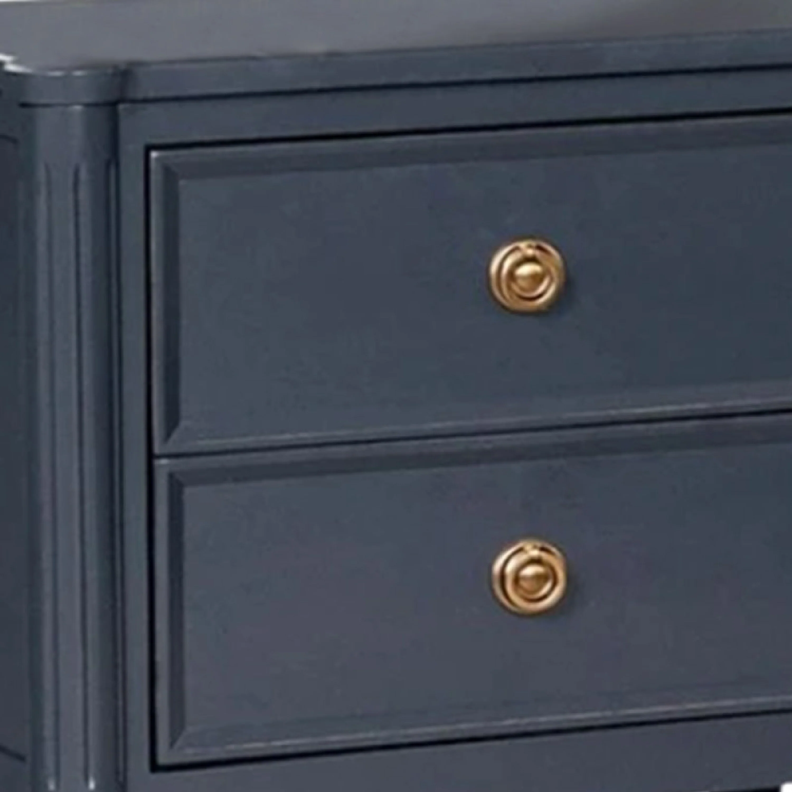 Alta Nightstand, 2 Drawers, USB A-C, Malta Blue Solid Wood, 26 Inch