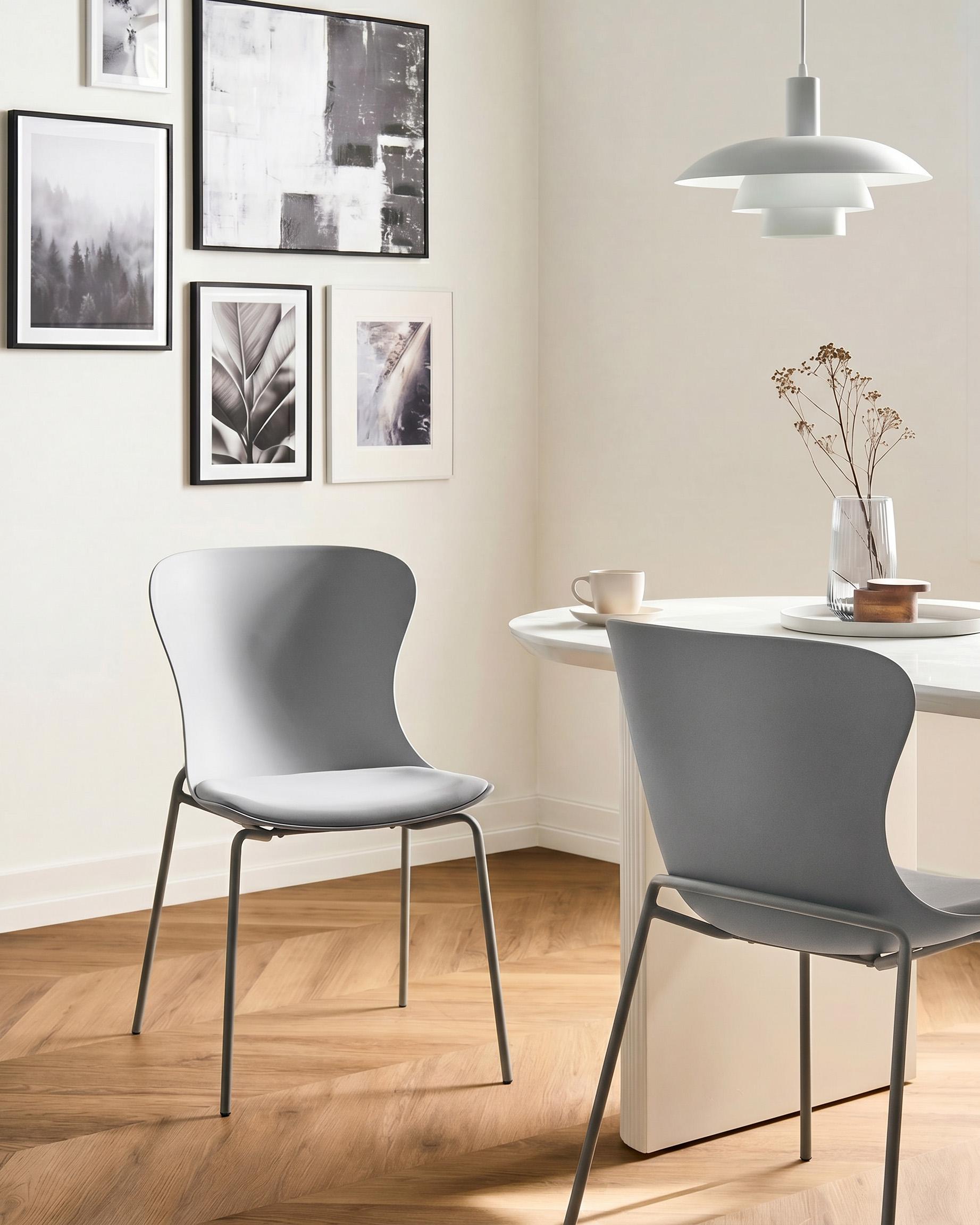 Set of 2 Dining Chairs PITSBURG Grey
