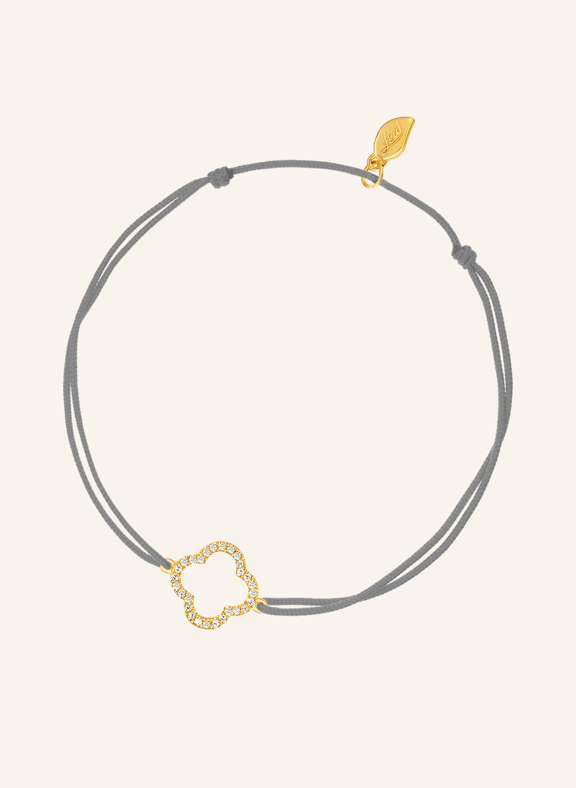 Leaf Freundschaftsarmband CLOVER aus 18 Karat Gelbgold mit Diamanten