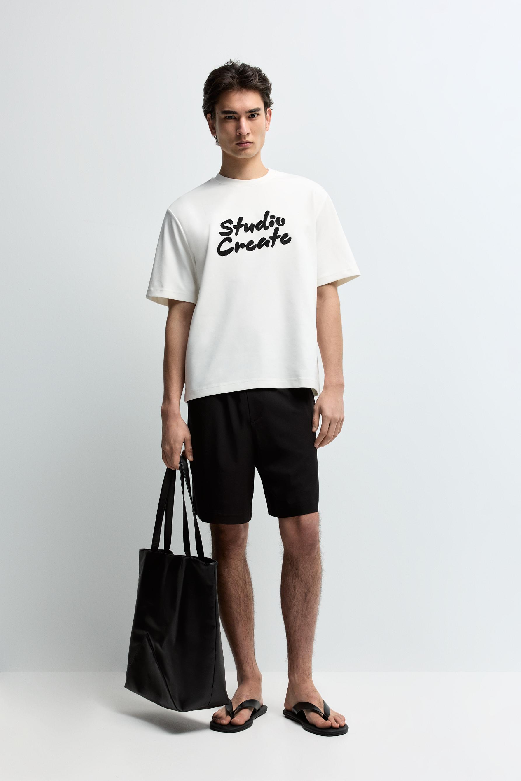 Camiseta interlock bordado texto