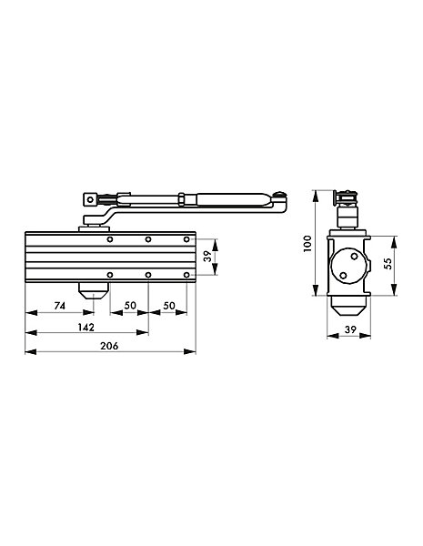 Ferme-porte automatique hydraulique Design force 3, noir - THIRARD