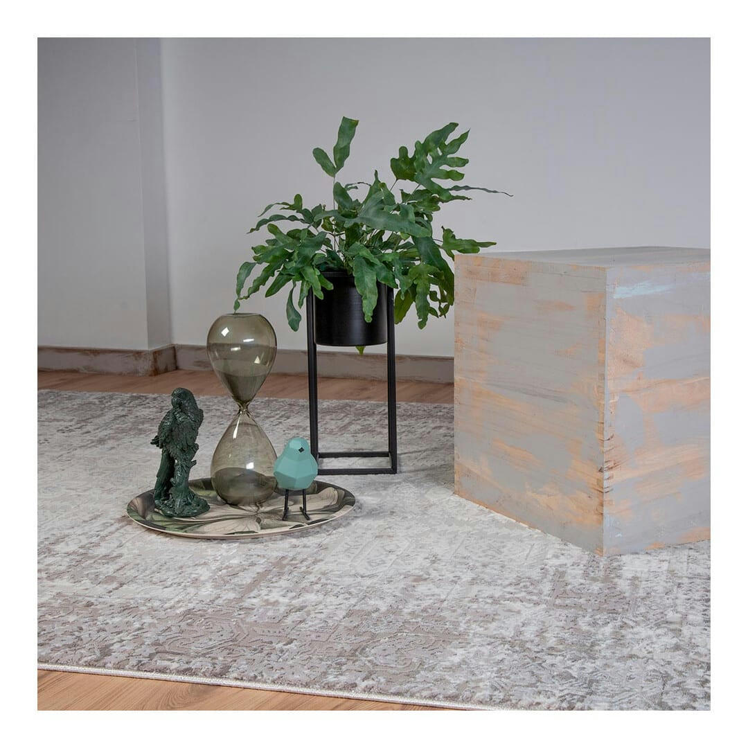 PALMA - Tapis  baroque en polyester taupe 240x340