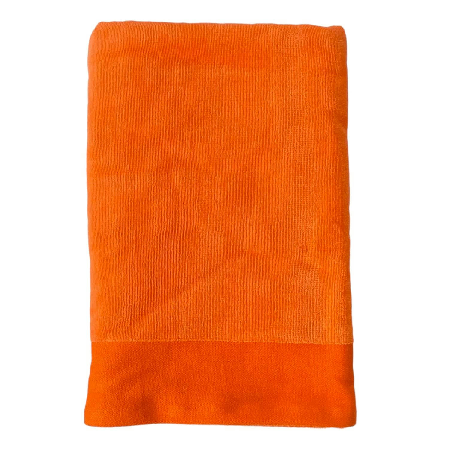 EPONGE VELOURS UNIE - Serviette de bain éponge velours unie "Shady" Nectarine 90x160