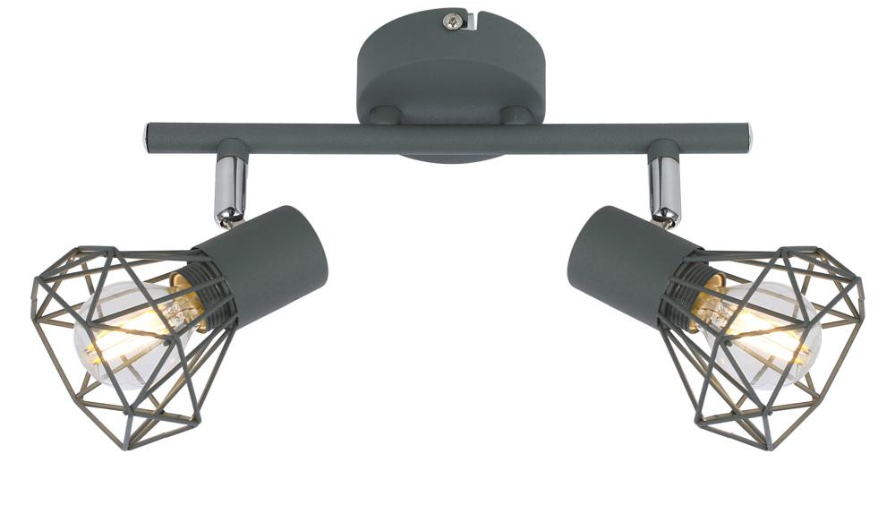 Lampa sufitowa szara VERVE2xE14x40W wym: 18x34x9 cm Candellux