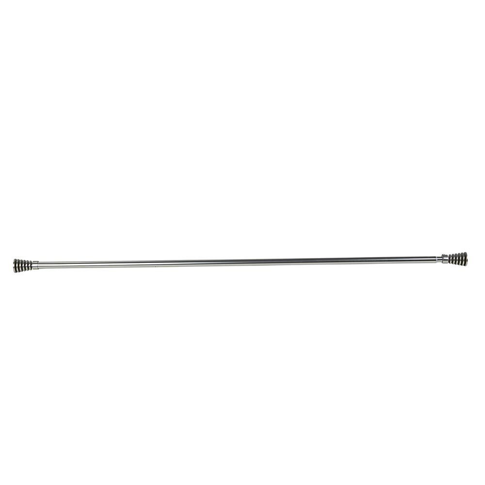 Kit Tringle à rideau Extensible 120-210 cm embouts cône strié nickel chromé
