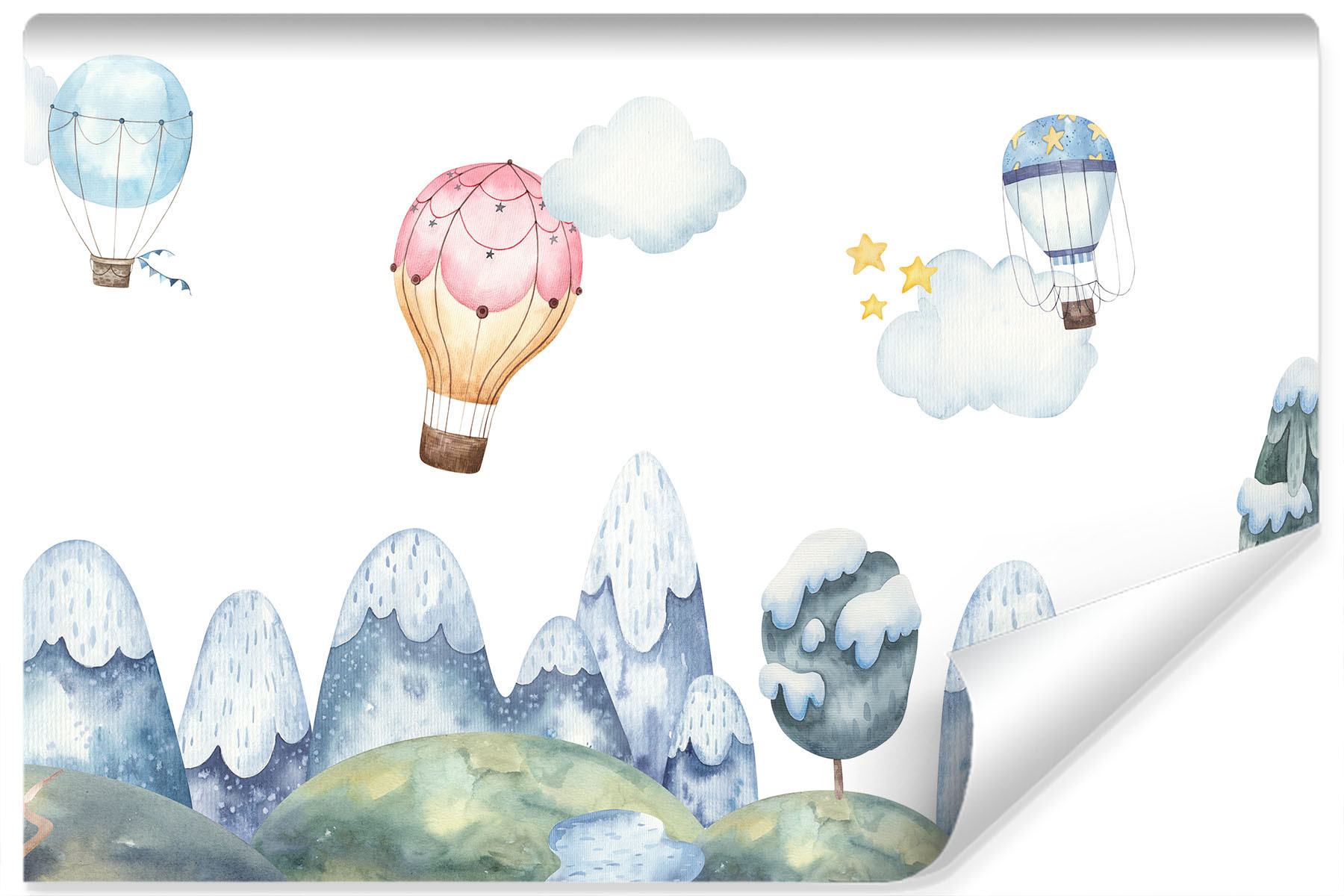 Fototapeta Wzgórza BALONY Śnieg Bajka Zima 90x60cm