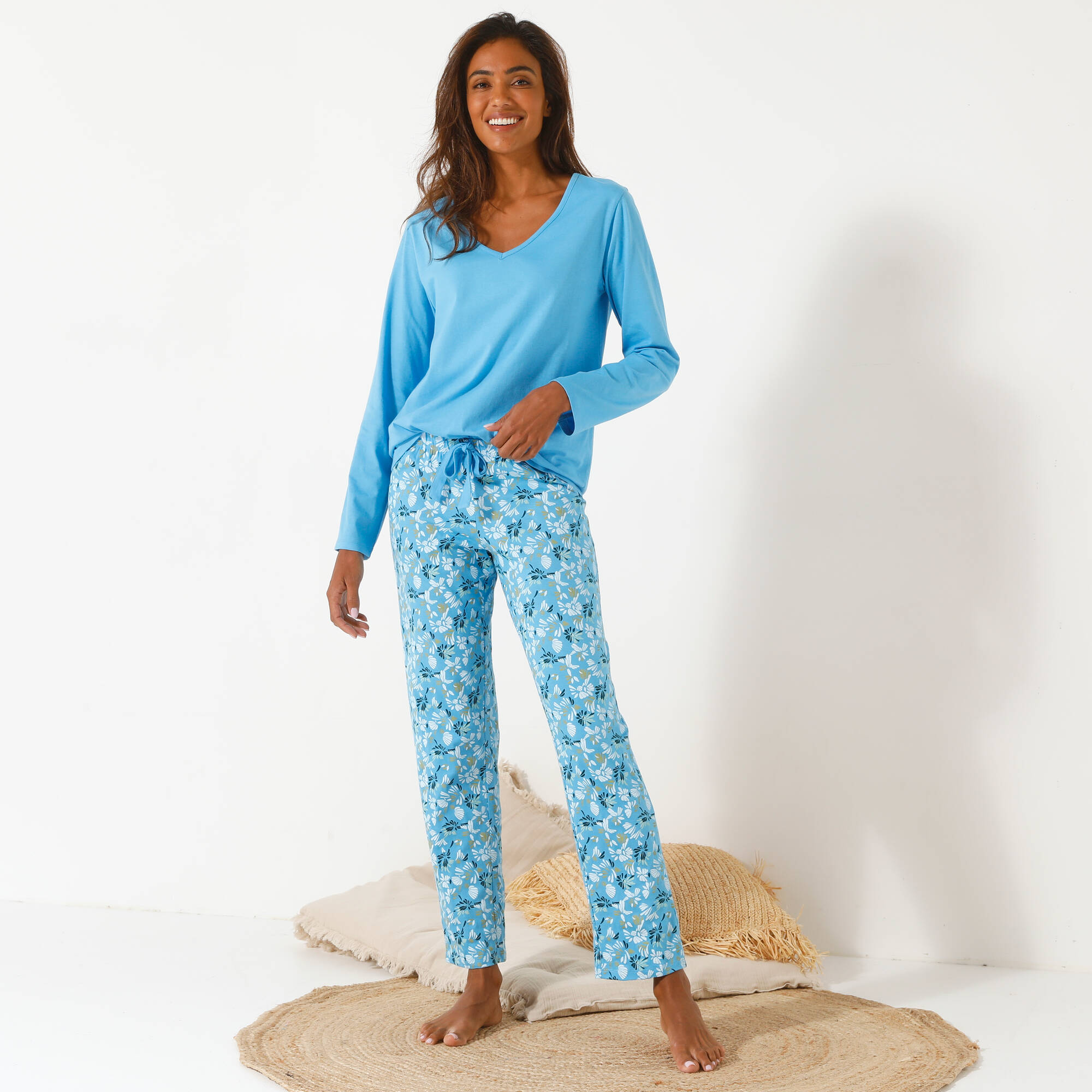 Haut de pyjama manches longues uni