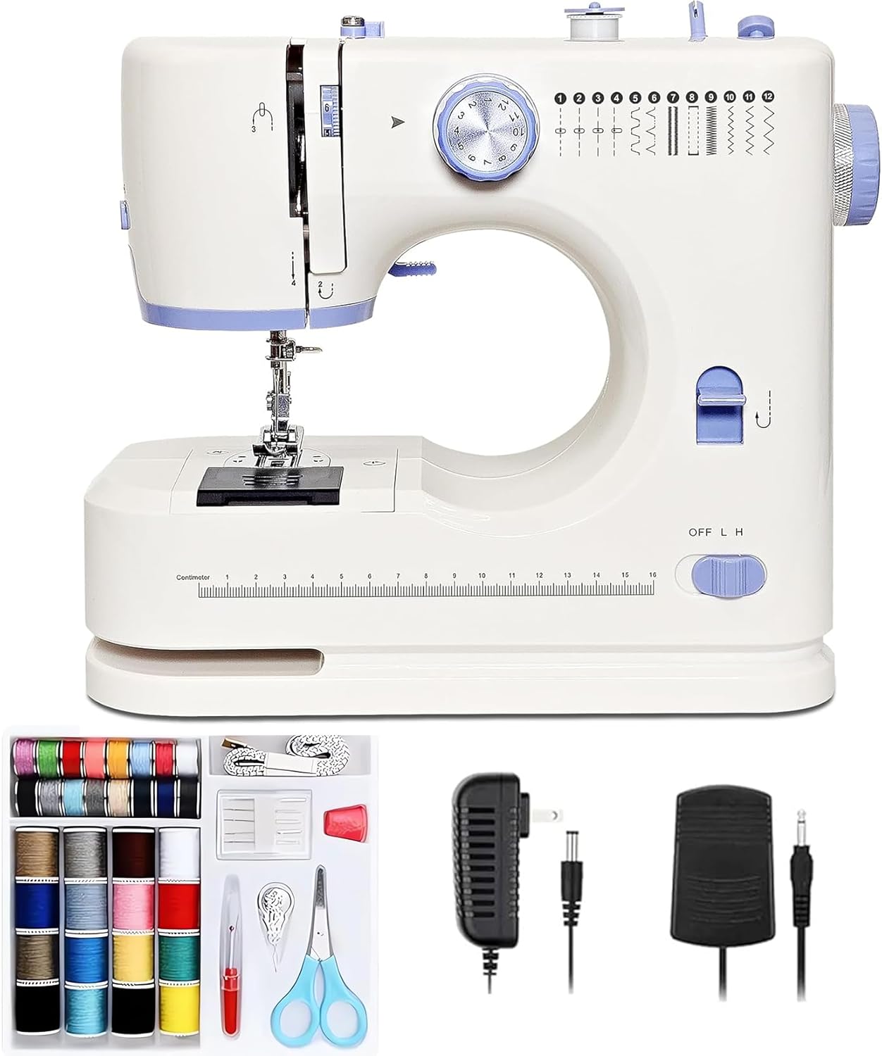 Sewing Machine for Beginners with 12 Built-in Stitches Small Sewing Machines with Accessory Kit, Mini Sewing Machine 2 Speed(High-Low Speeds)