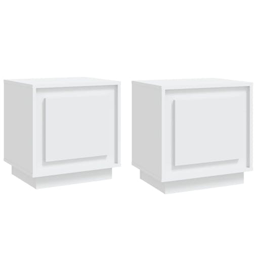 NNEVL Bedside Cabinets 2 pcs White 44x35x45 cm Engineered Wood