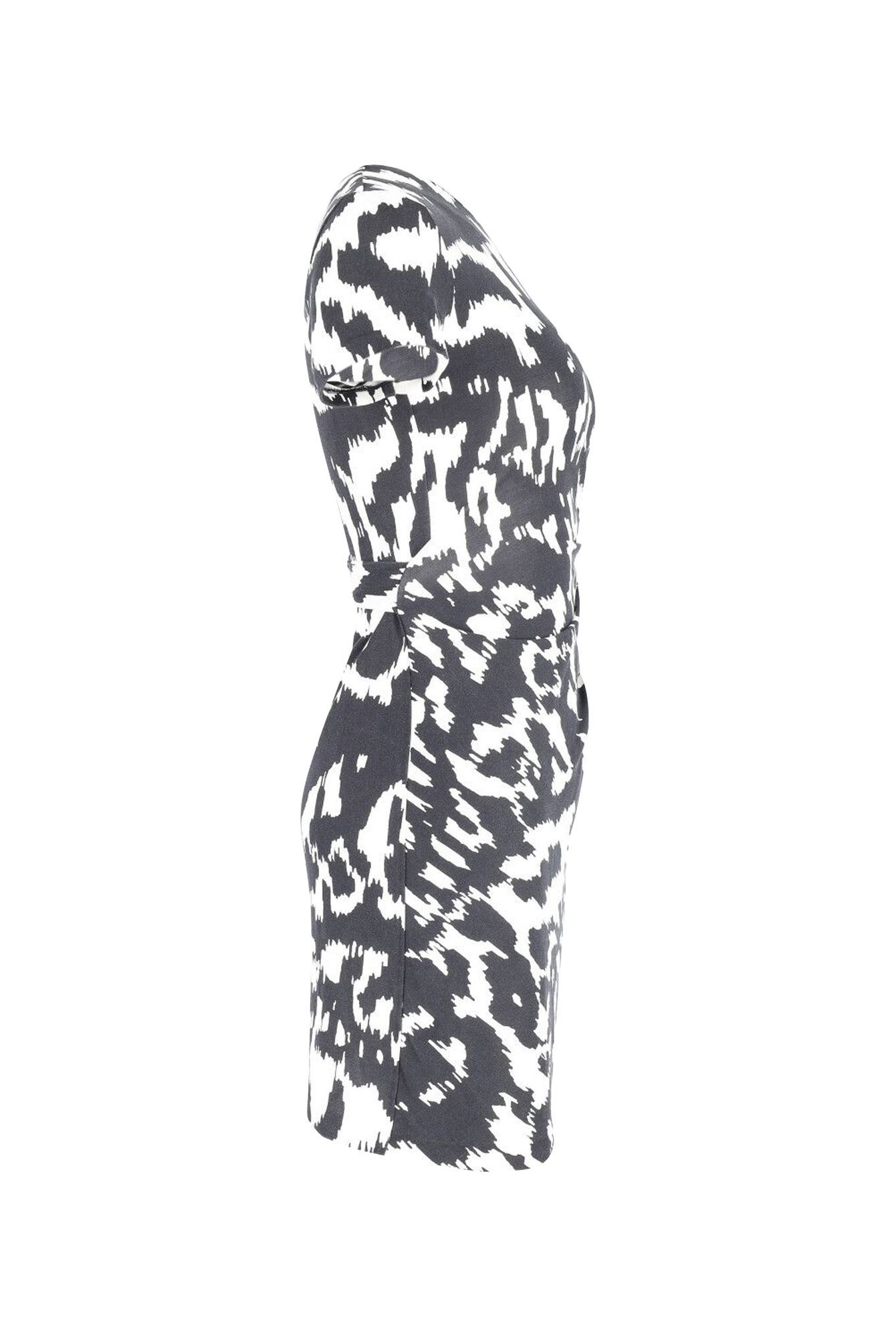 Diane Von Furstenberg Preloved Side-Tie Mini Dress in Black Silk