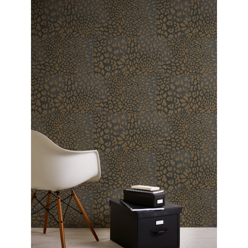 Intissé vinyle Panter anthracite 53 cm
