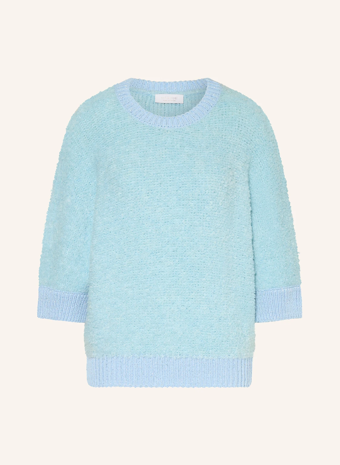 Rich & Royal Bouclé-Pullover mit 3/4-Arm und Glitzergarn