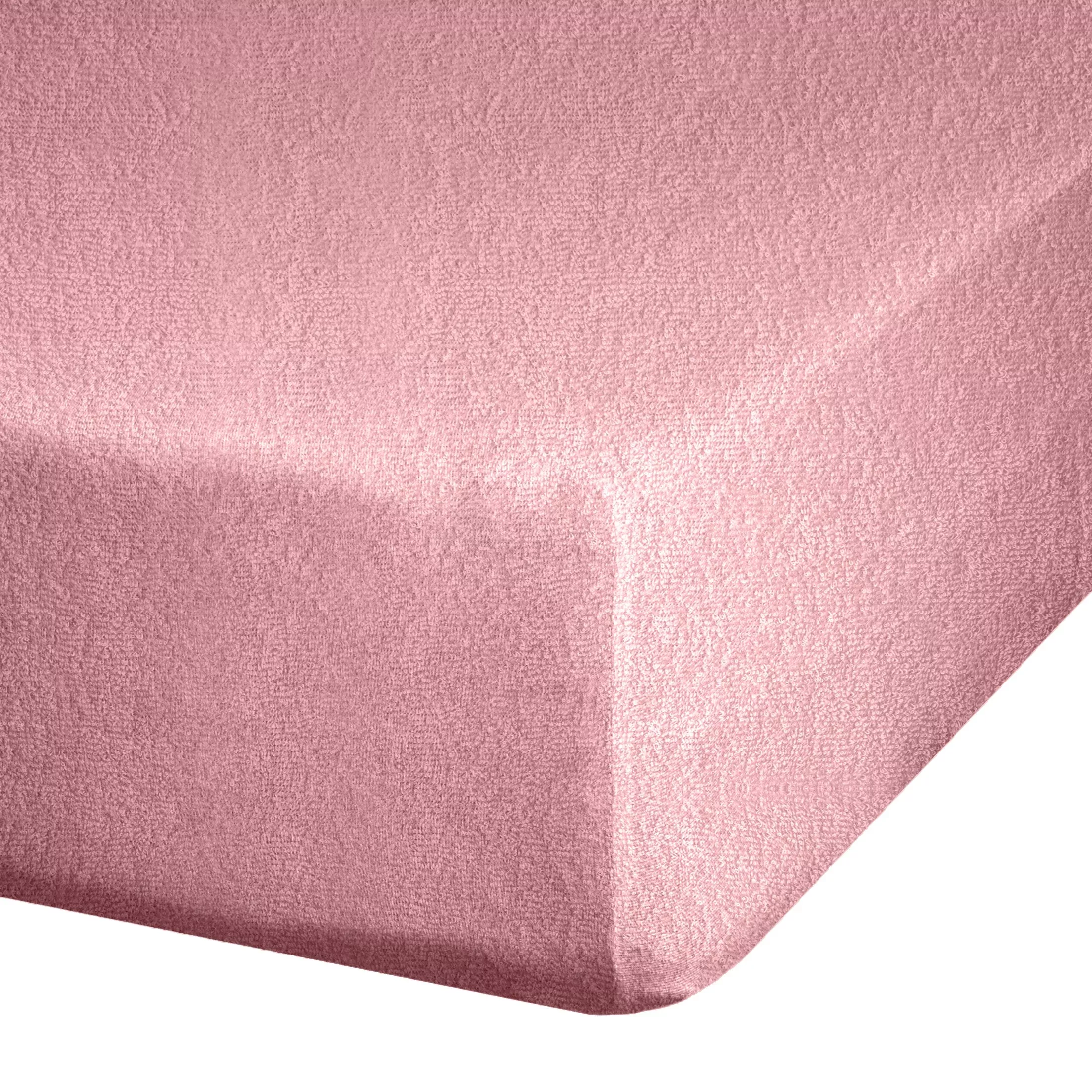Prześcieradło frotte z gumką 180x200 cm z bawełny kolor pudrowy róż 170 g/m2 Design 91