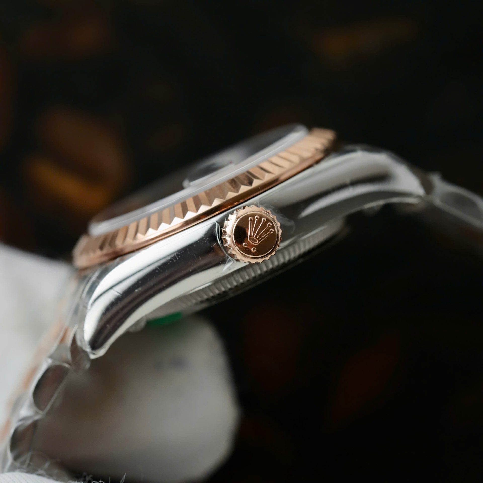 Rolex Lady-Datejust 279171-0011 SS/RG Plated Chocolate Dial CZ Diamonds 28mm Jub AAA Replica