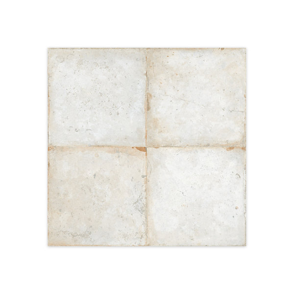 Carrelage Vintage effet Carreau ciment Blanc 45x45x0,95 cm Orlena - Sol et mur intérieur (vendu par carton de 1 m²) - RO'MA CARREL