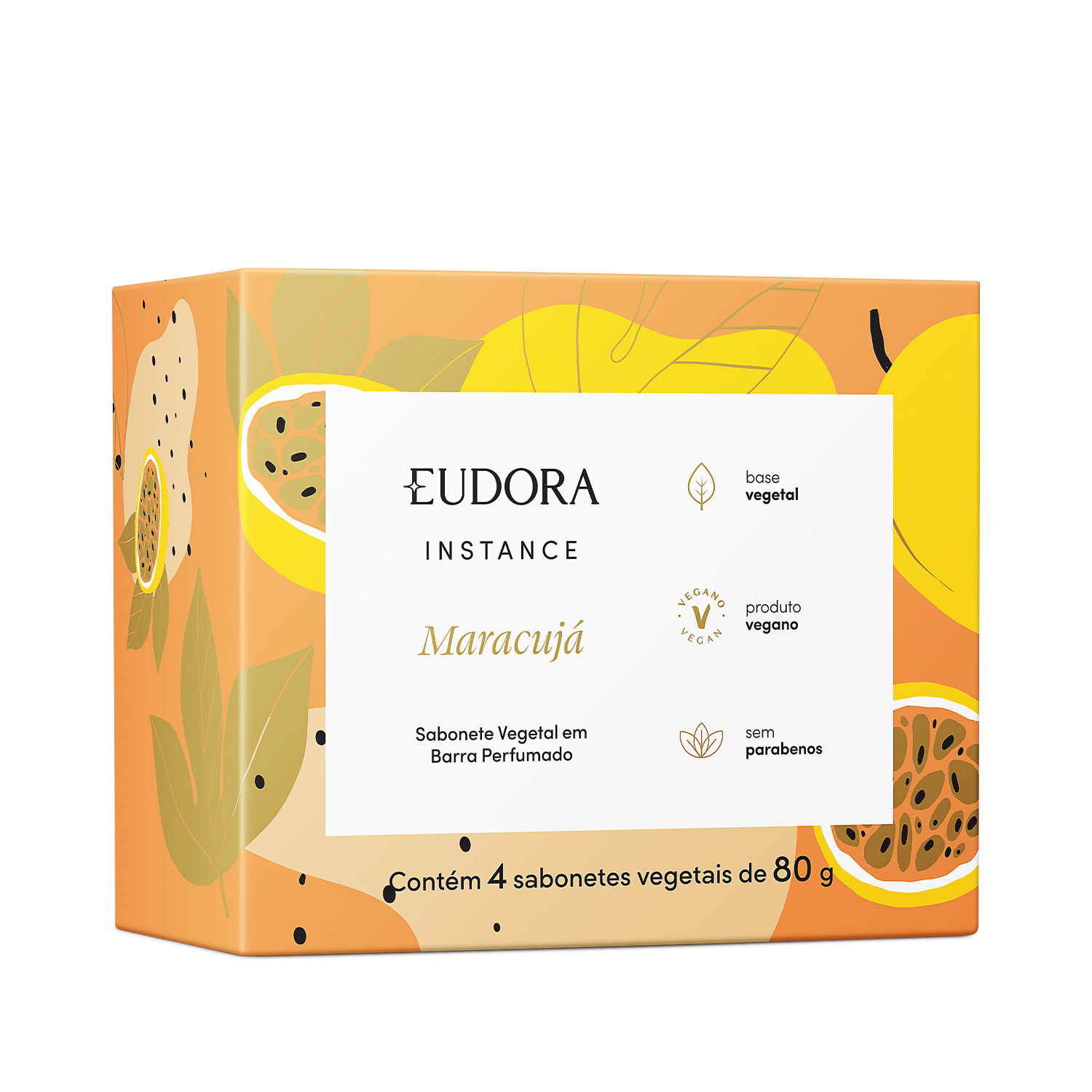 Sabonete Vegetal em Barra Perfumado Instance Maracujá 4x80g
