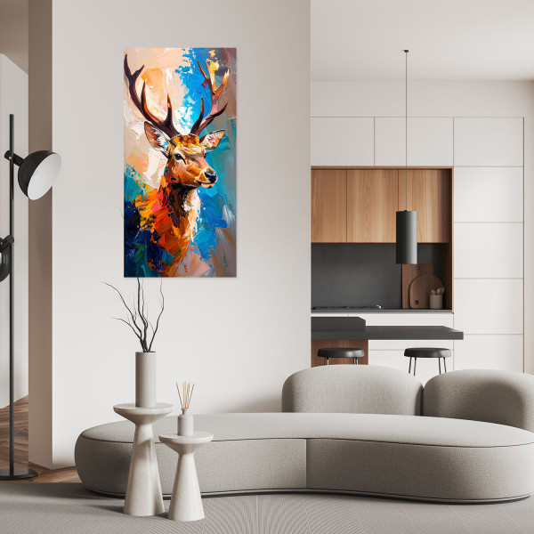 Naklejka samoprzylepna do salonu Feeby Jeleń Natura imitacja farby 40x80