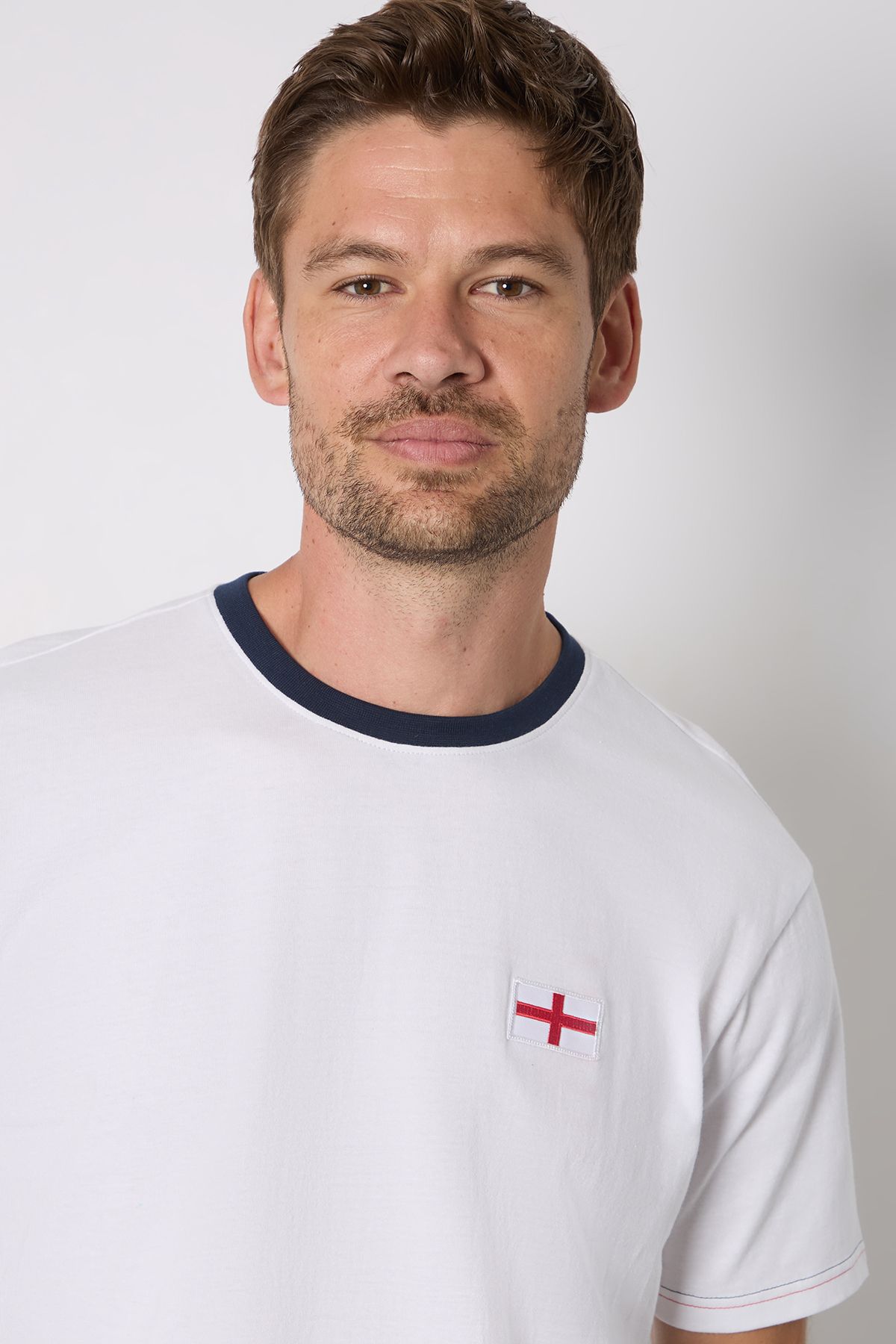 Burton White England Print Crew Neck T-Shirt