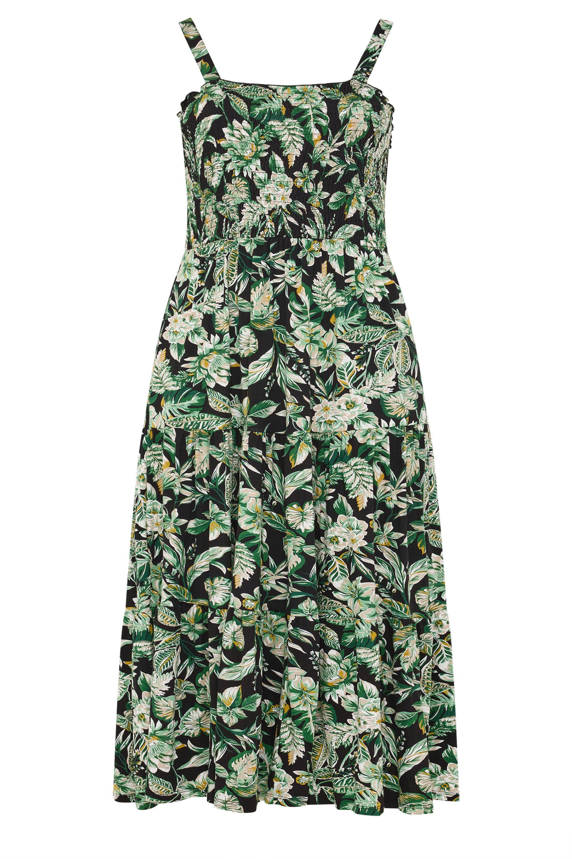 Yours Floral Shirred Midi Dress
