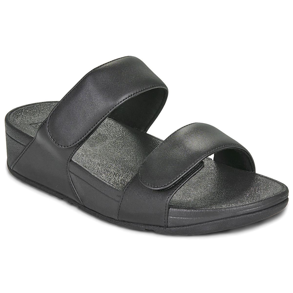 FitFlop - Lulu Adjustable Leather Slides - Black