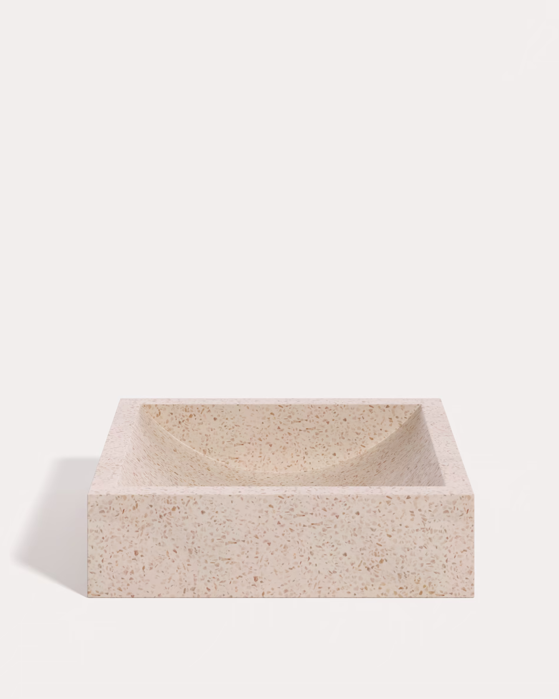 Lavabo encimera Delina de terrazo blanco 40 x 45 cm