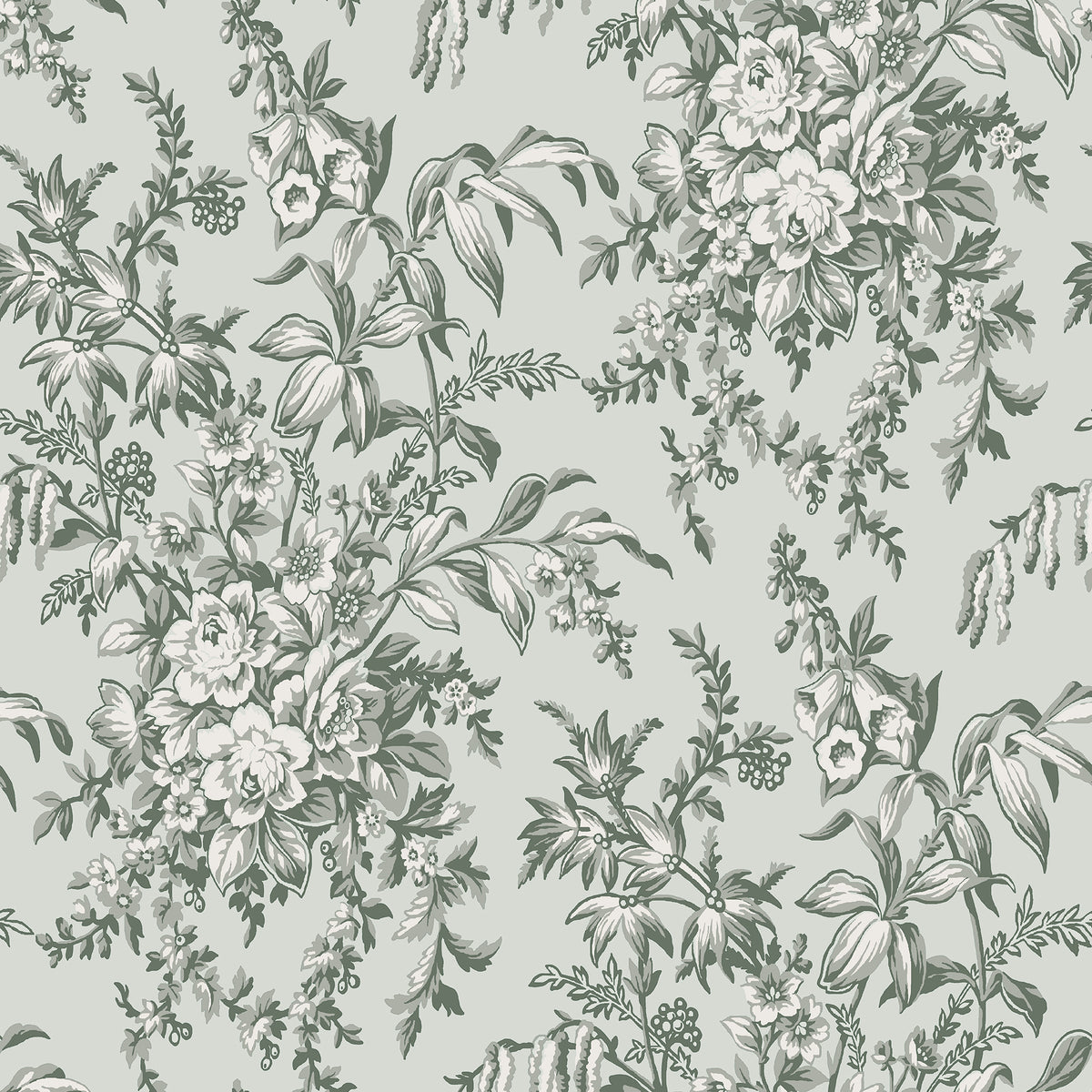 Laura Ashley Vliesbehang - Picardie Sage - 10mx52cm