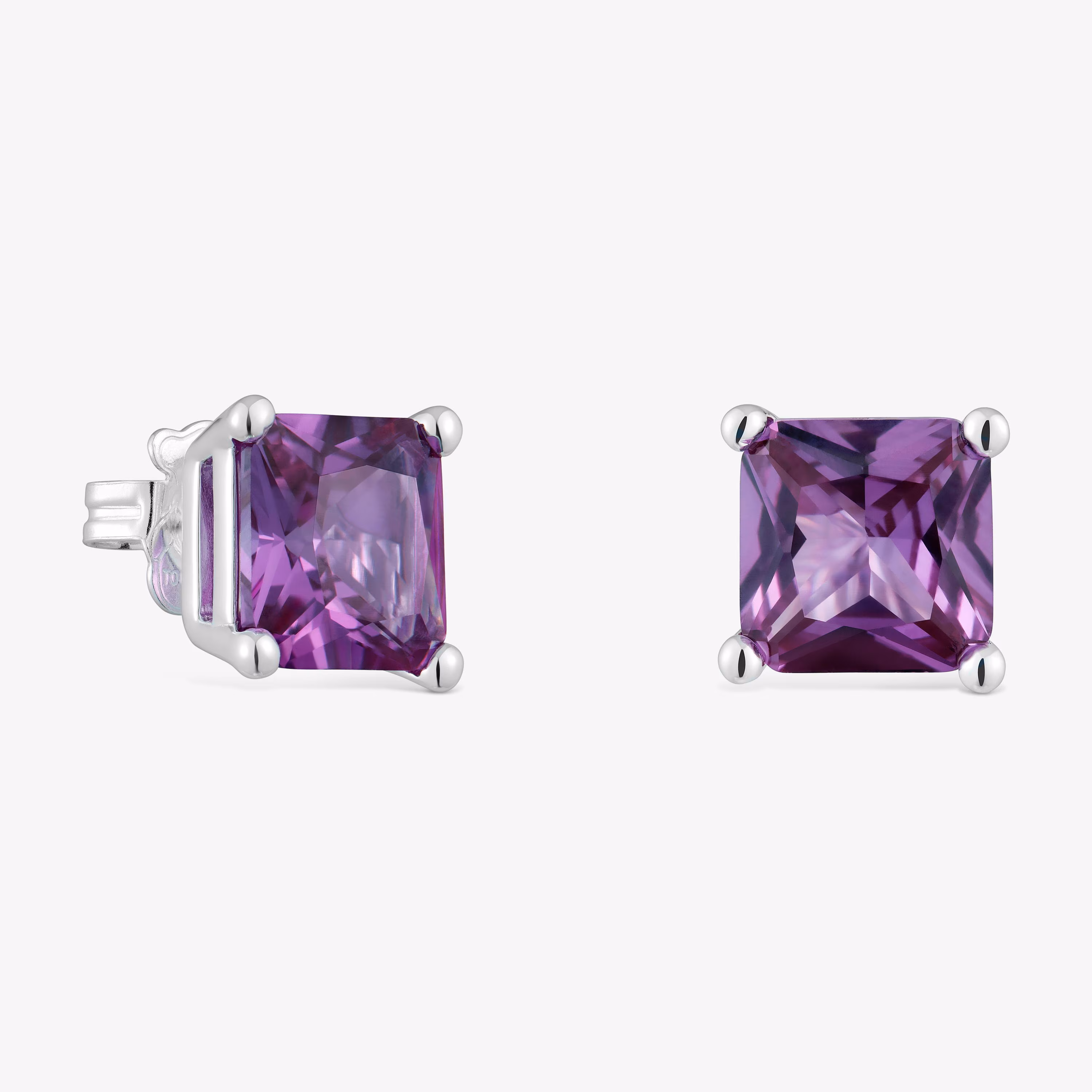 Pendientes de plata y zafiro lila creado en laboratorio 11 mm TOUS Color LGG