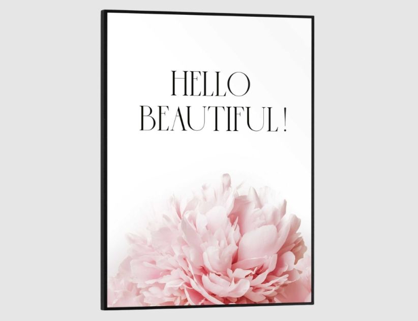 Bild Slim Frame Black Hello Beautiful 30x40cm