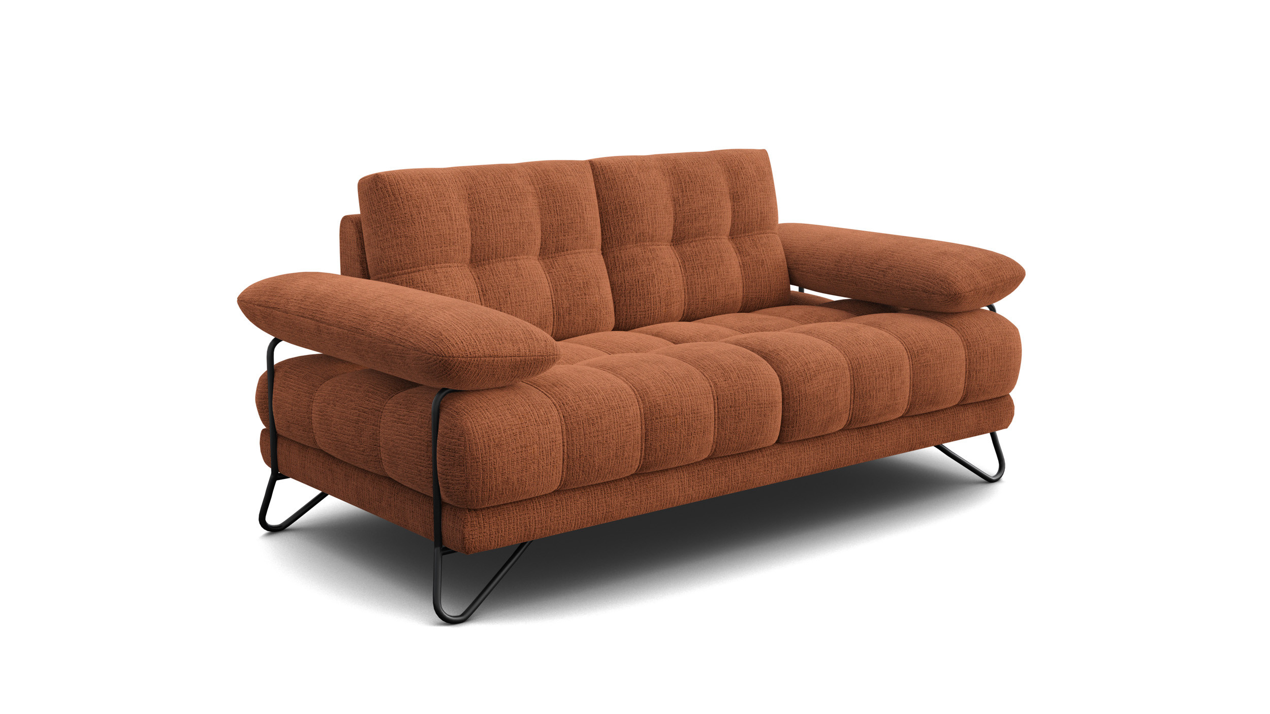 BUBBARA Sofa 2 osobowa, pomarańczowa