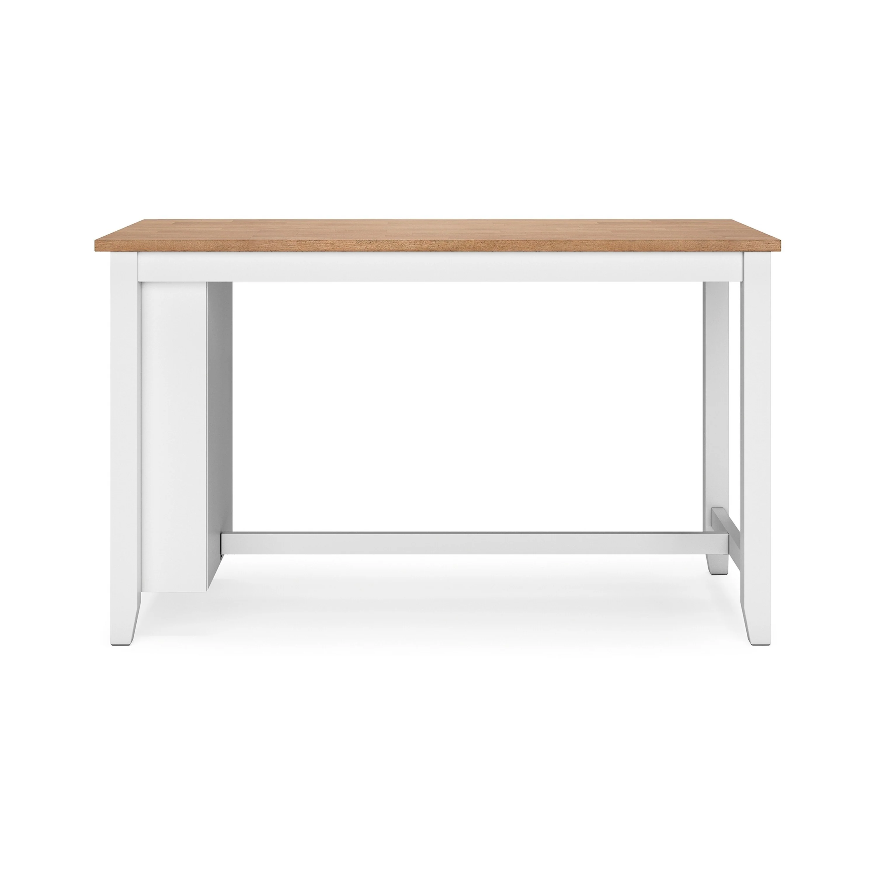 Gasy Counter Height Dining Table, 60 Inch White Brown Mango Wood