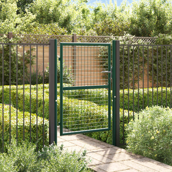 Brama Zielony 100 x 125 cm Stal vidaXL