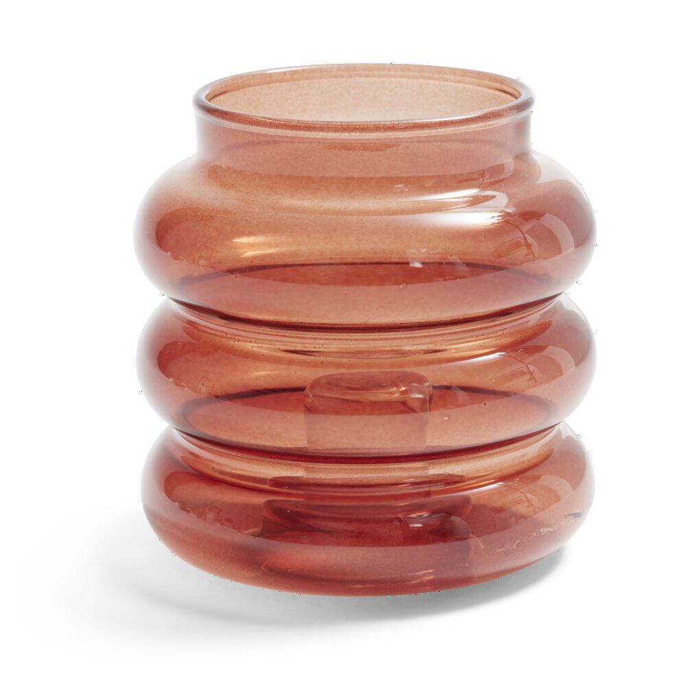 Bougeoir anneau marron Ø9xH8,5cm