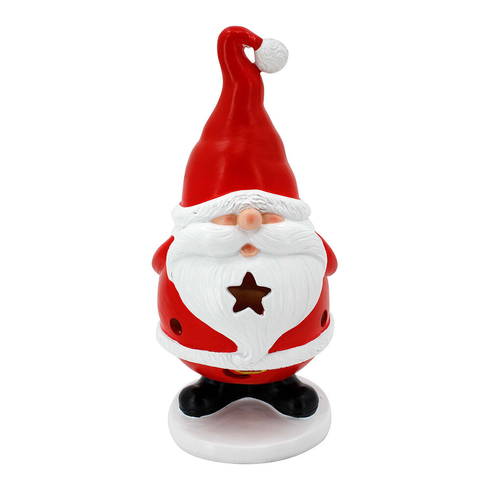 Père No&euml;l lumineux solaire LED blanc chaud H31cm