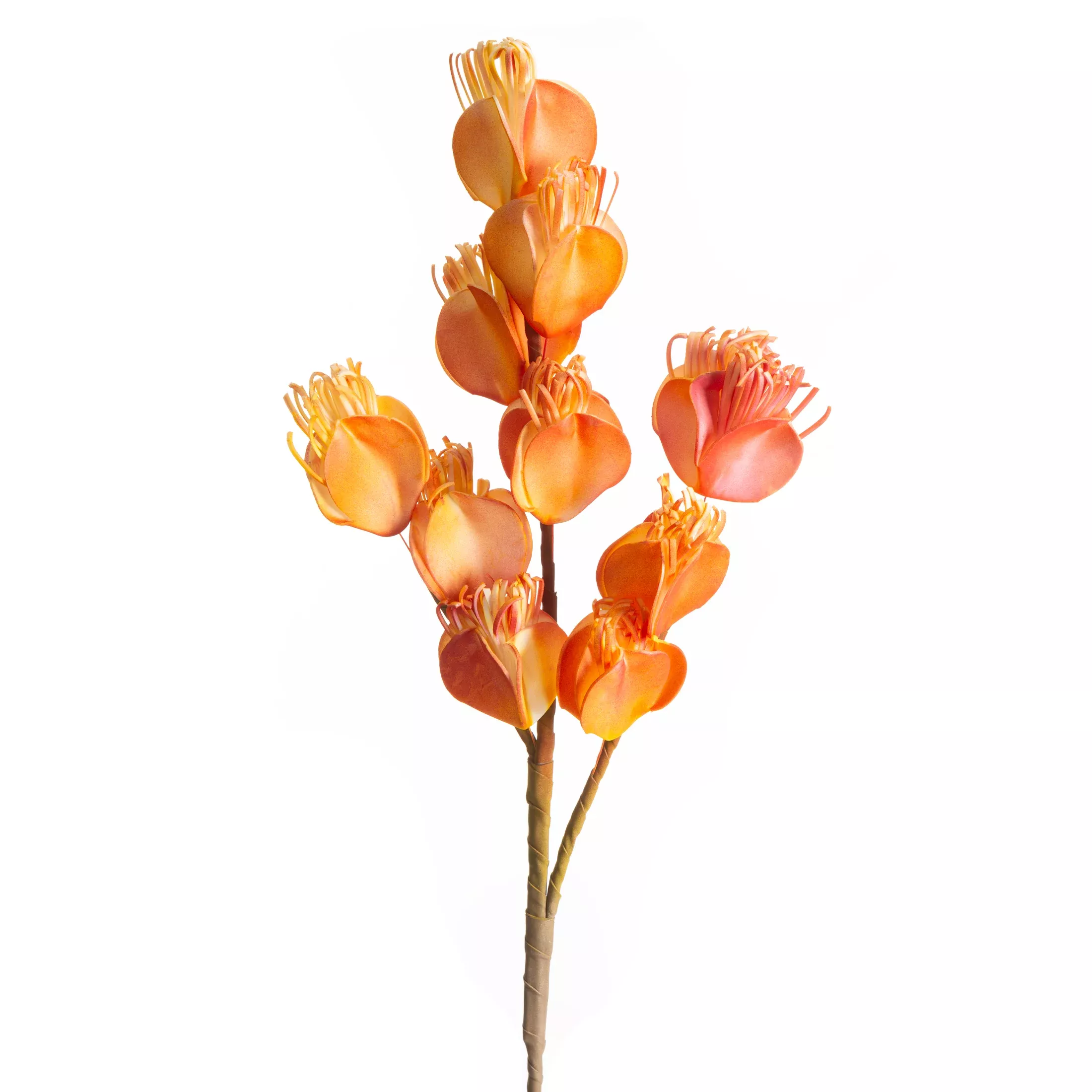 Kwiat sztuczny pomarańczowy z plastycznej pianki foamiran 92 cm