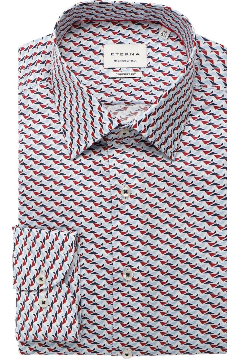 ETERNA Comfort Fit Hemd rot, Bedruckt (super langer Arm)