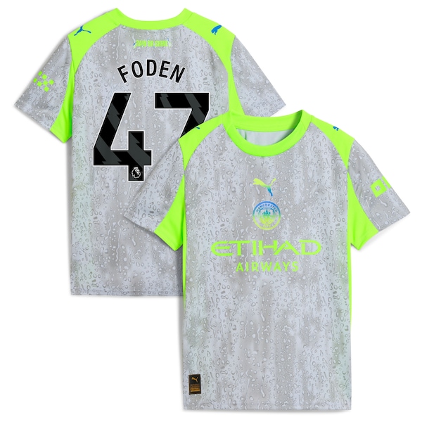 Manchester City Puma Youth 2025/26 Third Replica Jersey - Green/Neon Green