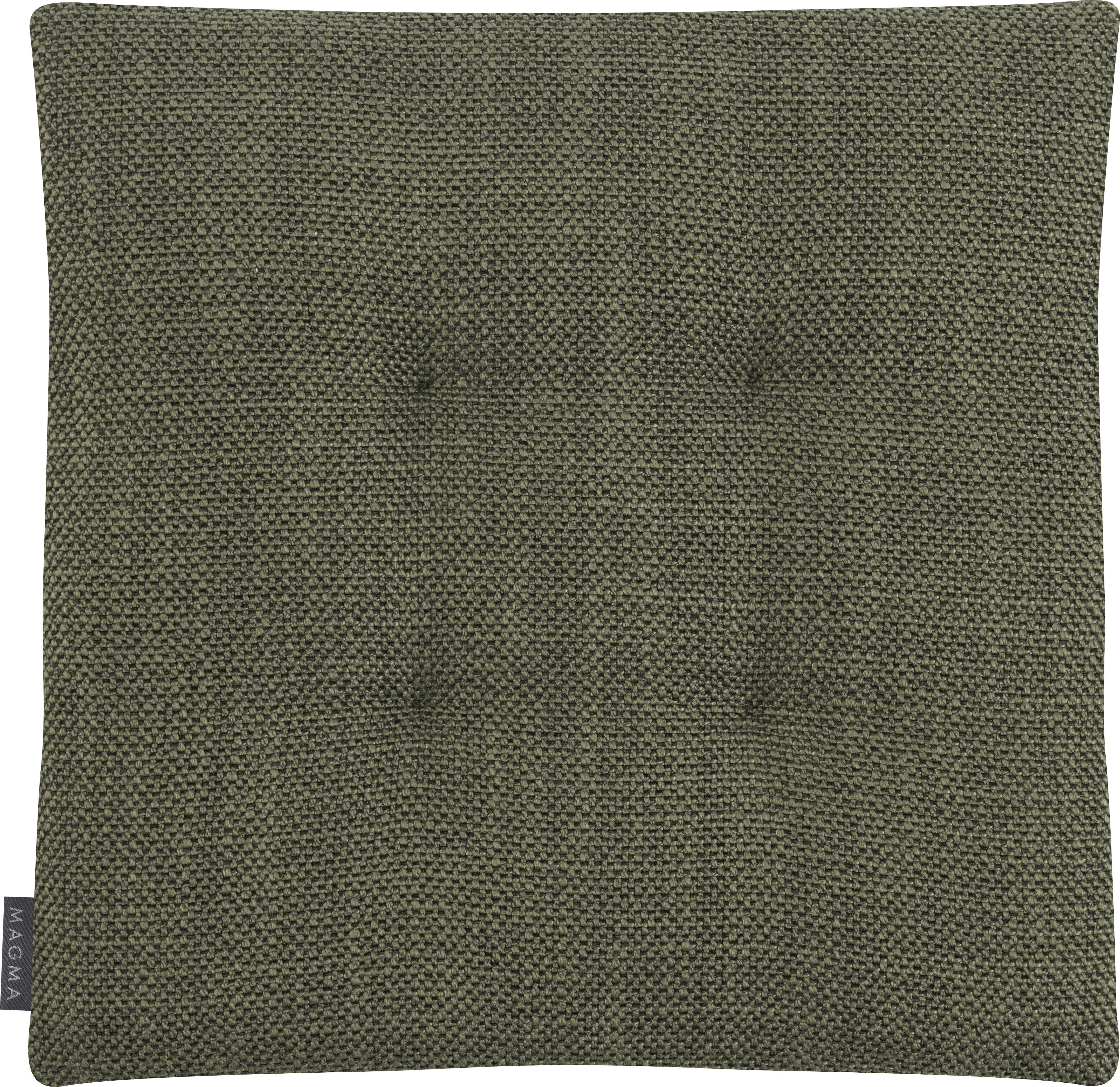 AUSTIN - Galettes de chaises carrées vert bi-matière-Lot de 4-42x42cm