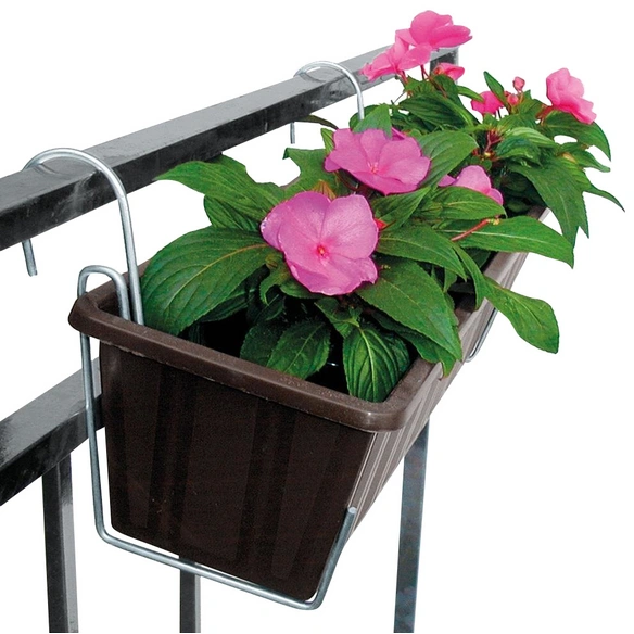 Blumenkastenhalter Stahl, silberfarben, 1 Stück