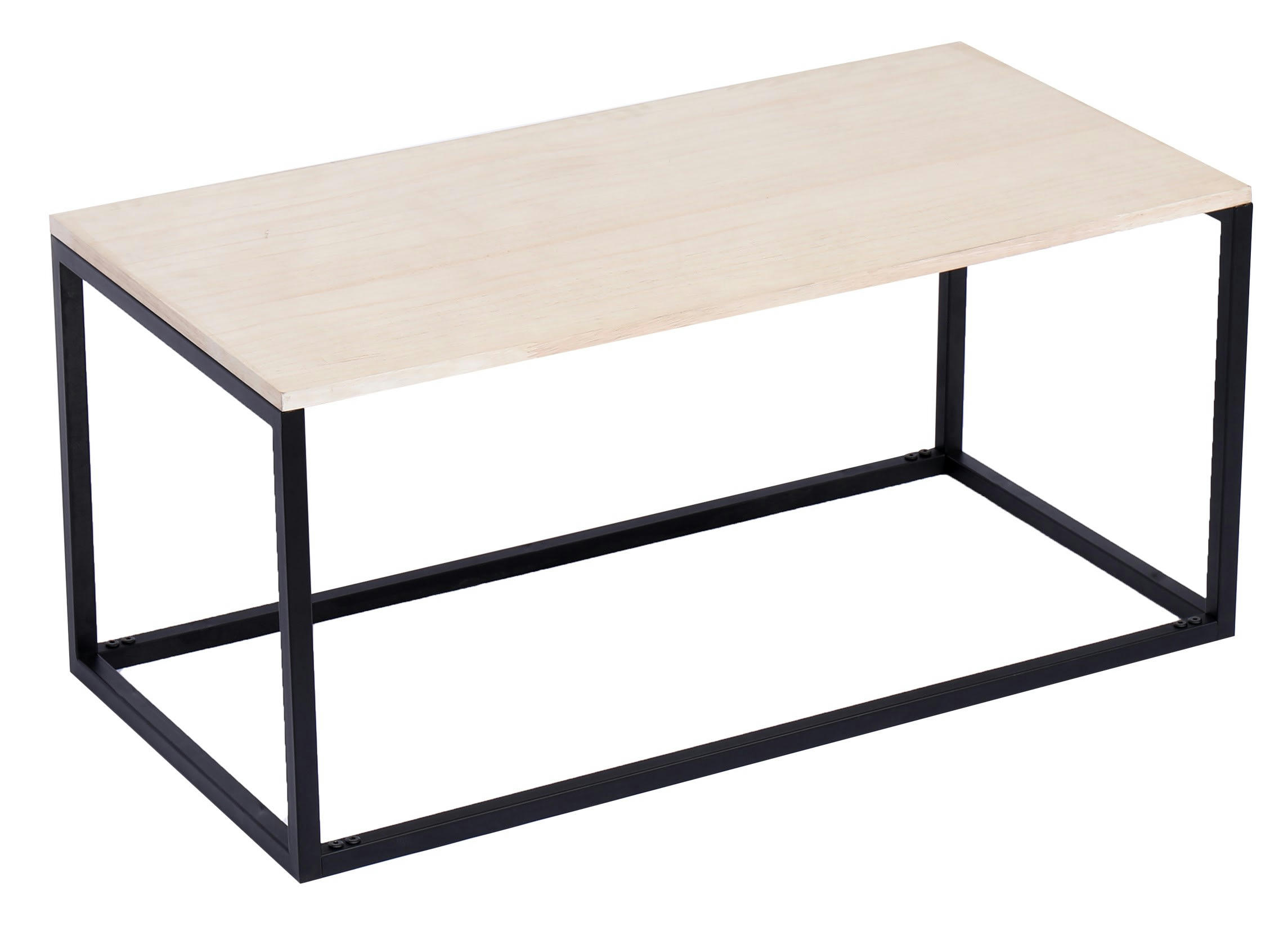 - Table basse industrielle en bois et métal noir