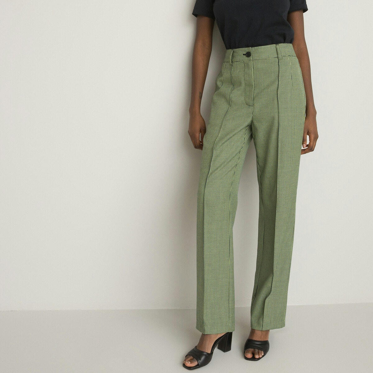Pantalon droit, taille haute