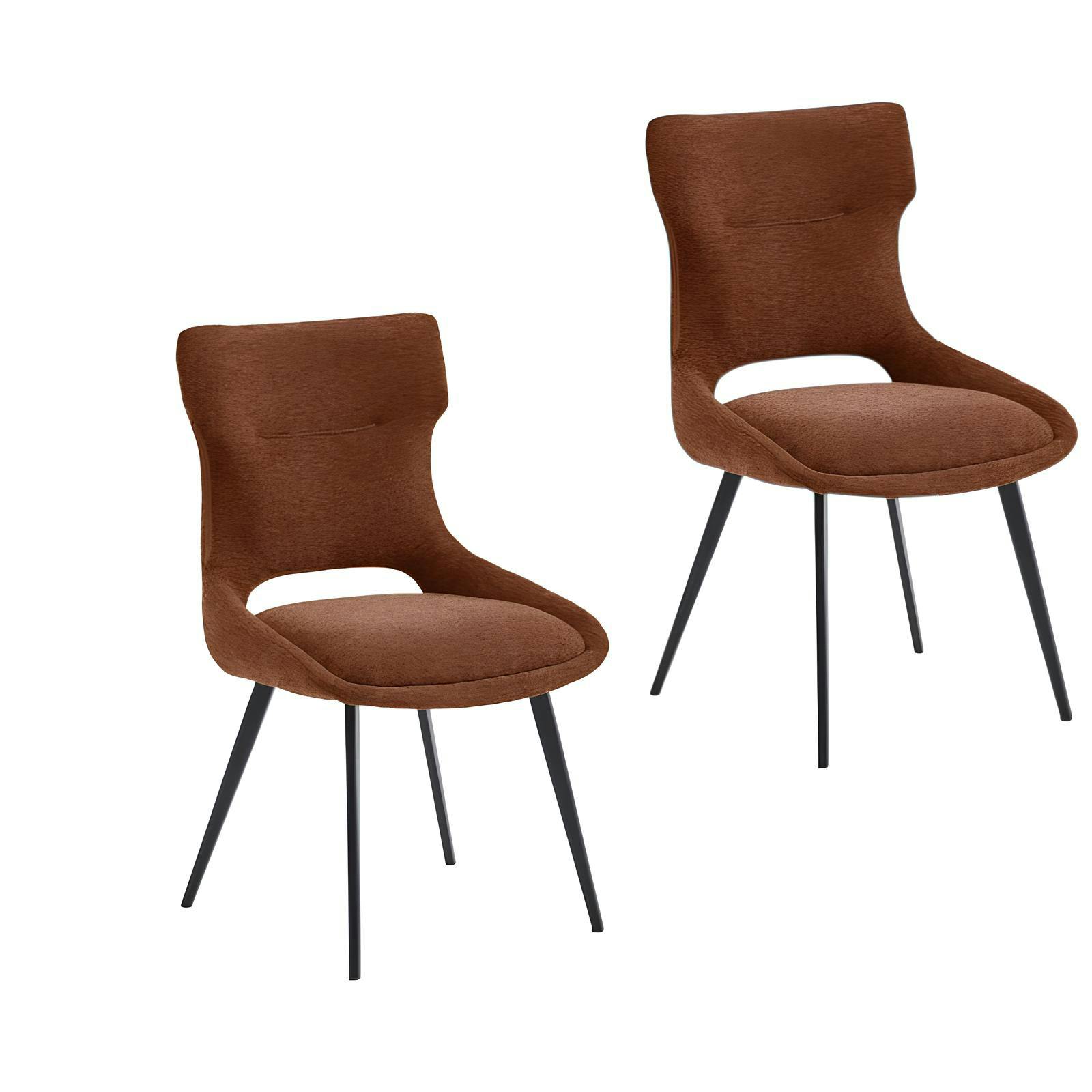 Chaise de salle à manger terracotta en tissu (x2) LUGANO