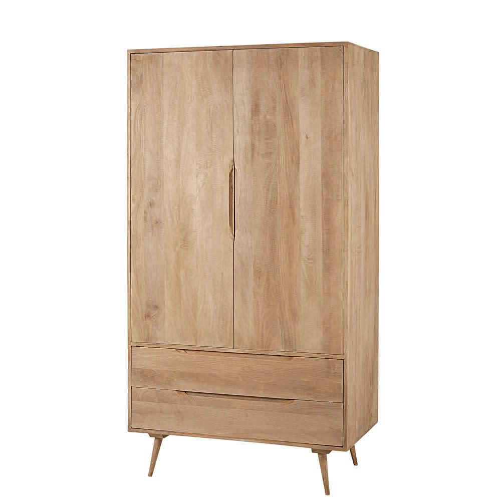 Trocadero - Armoire 2 portes 2 tiroirs en manguier massif