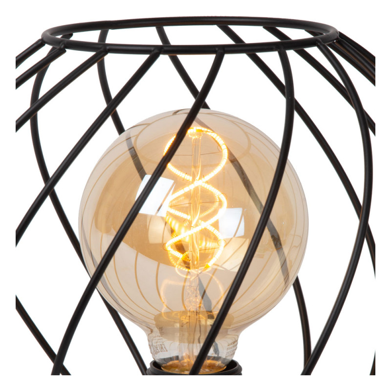 Lampe de table Danza noire Ø 25 cm E27 40 W LUCIDE