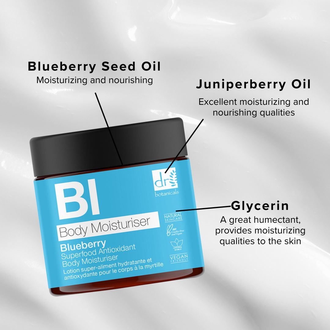 Dr. Botanicals Blueberry Superfood Anti-Ageing Antioxidant Body Moisturiser 60ml