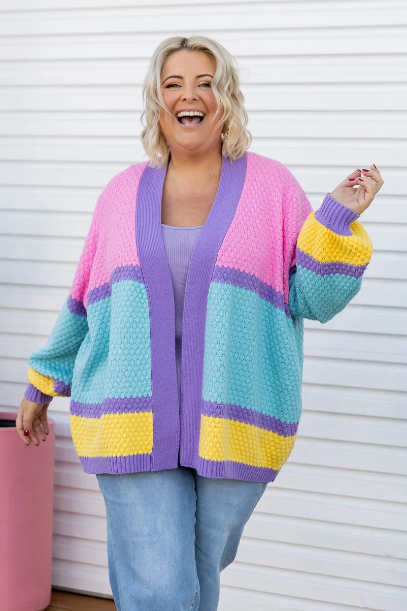 Marbelle Knit Cardigan in Pastel Mix