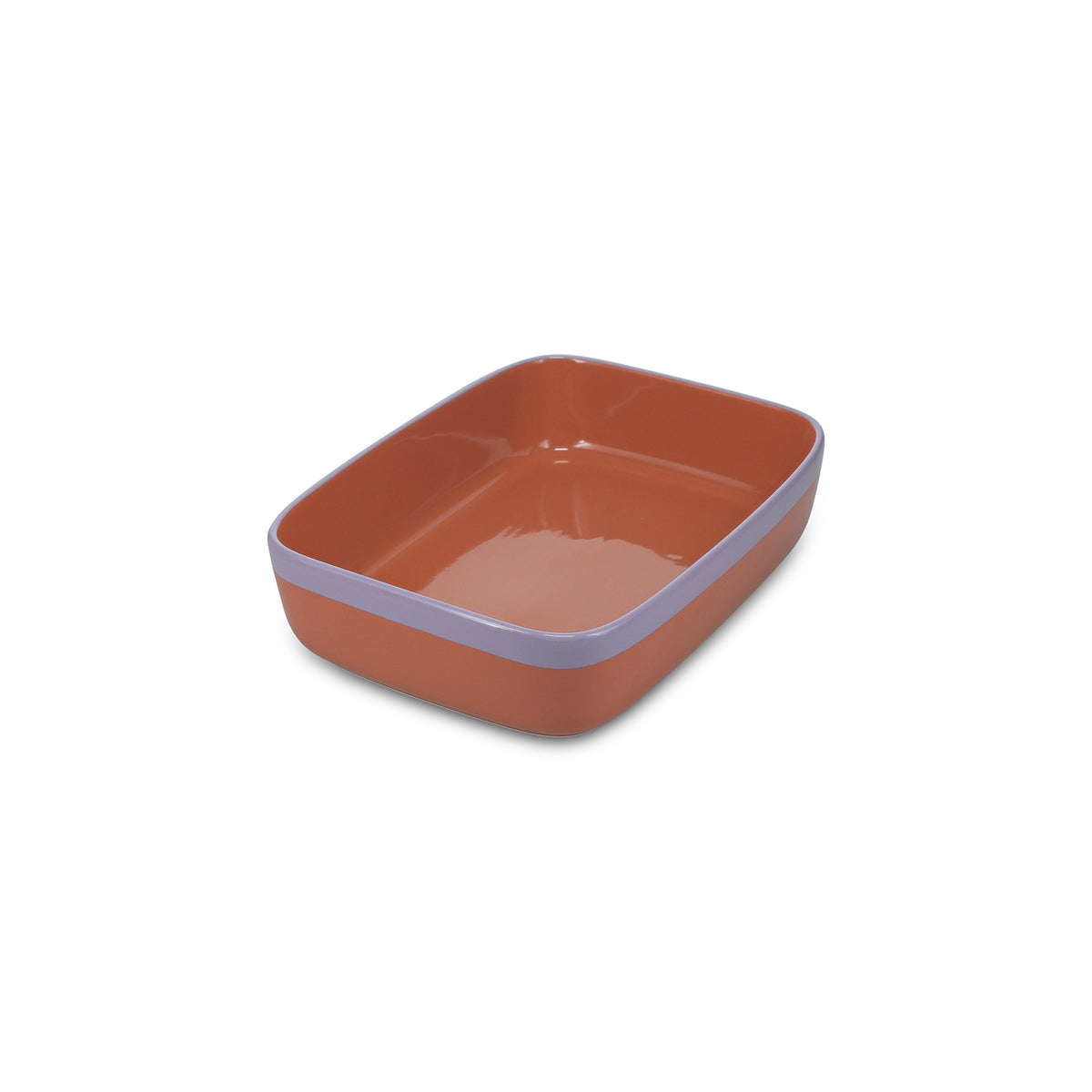 Ona - Ovenschaal 29,5x22,5xH7cm oranje/paars Duo